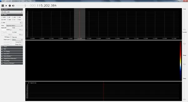 SDRSharp nach dem Start, noch ohne Empfang